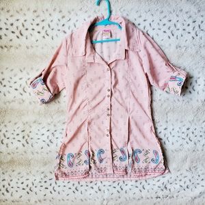 Fugly Kids Pink Dressy Button‎ Up Top